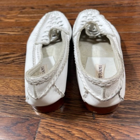 Vintage Beltrami Leather Men slip on soft loafer Shoes white made in Italy US11 - Picture 3 of 4